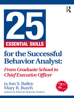 cover image of 25 Essential Skills for the Successful Behavior Analyst